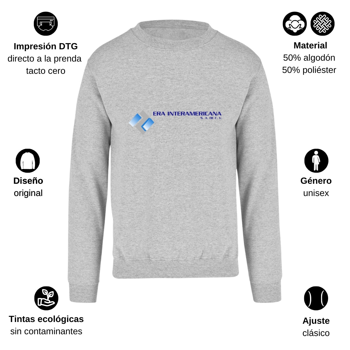 Sudadera Unisex Gris Personalizable Logo