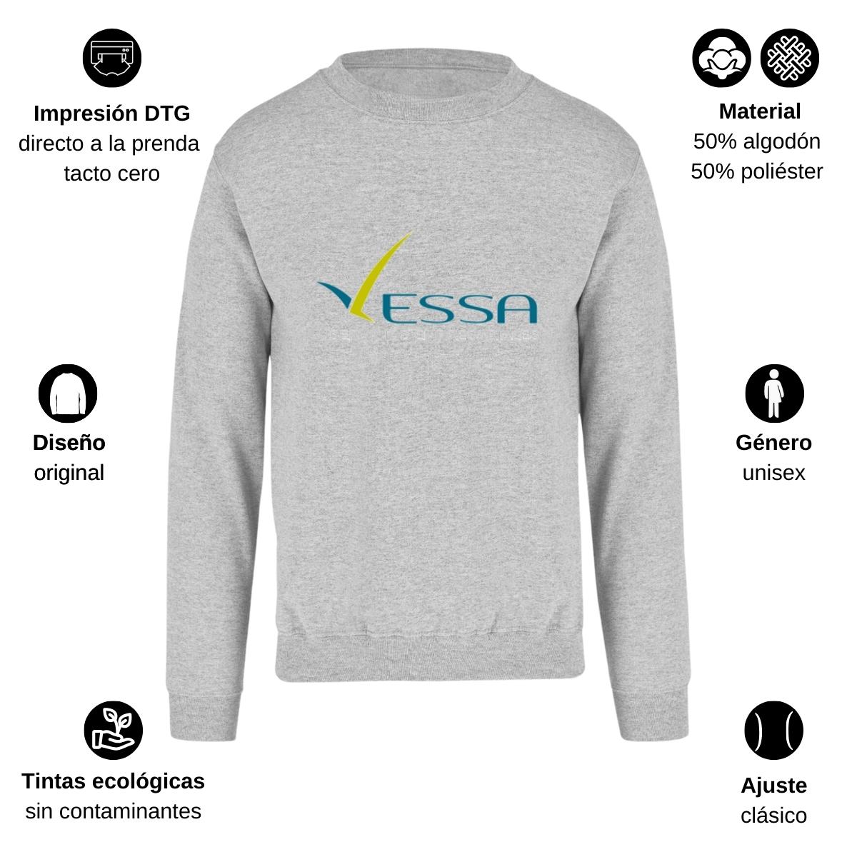 Sudadera Unisex Gris Personalizable Logo