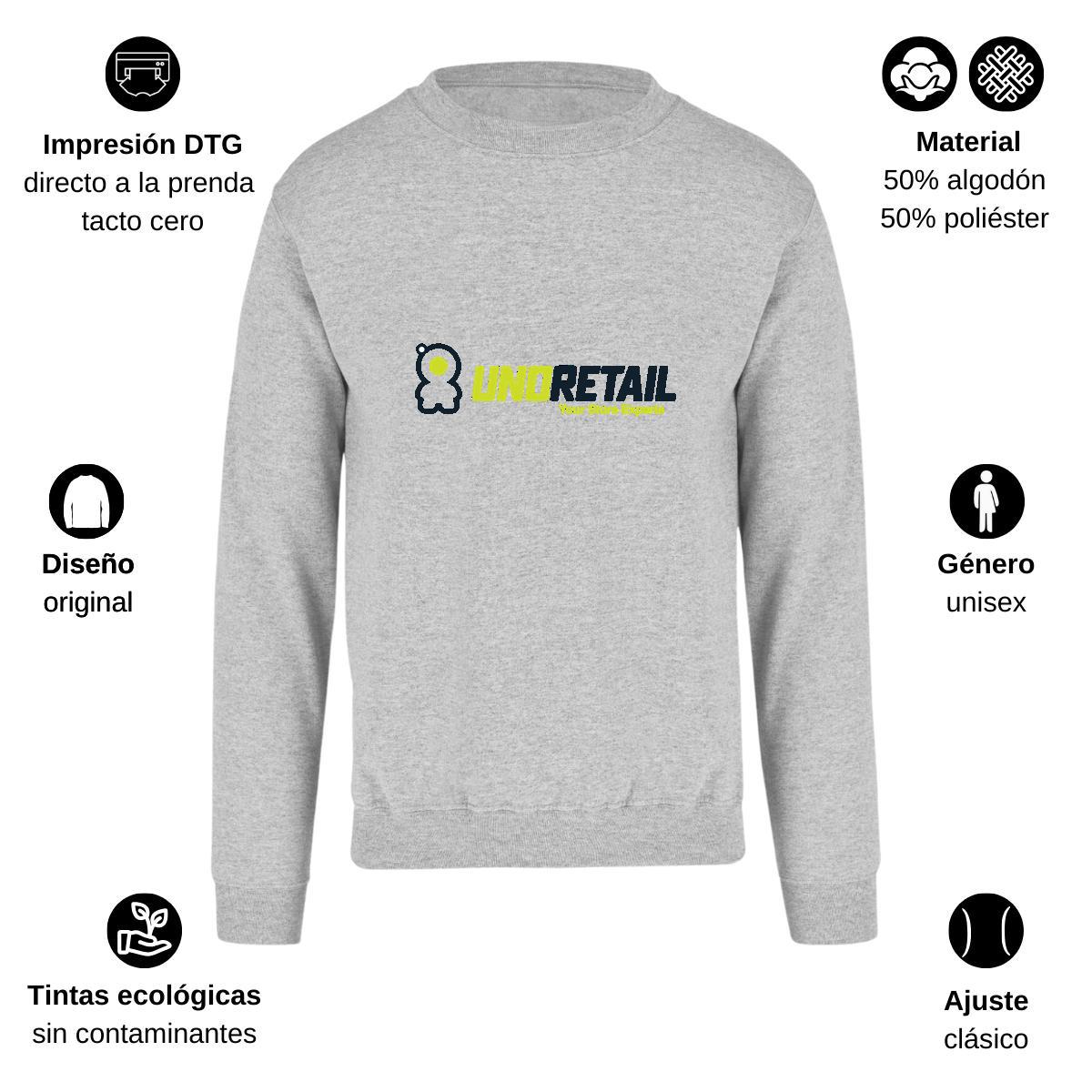 Sudadera Unisex Gris Personalizable Logo