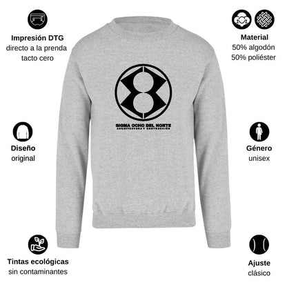 Sudadera Unisex Gris Personalizable Logo