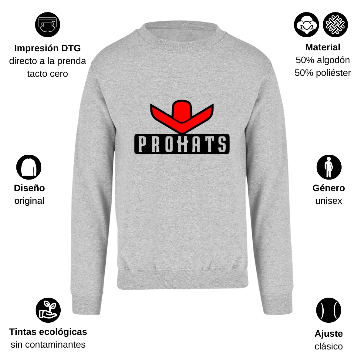 Sudadera Unisex Gris Personalizable Logo