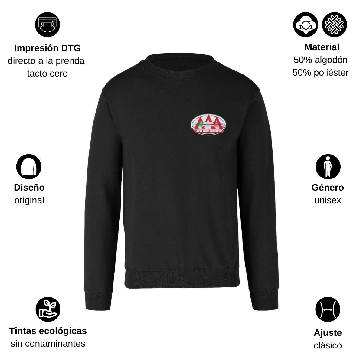 Sudadera Unisex Negro Personalizable Escudo