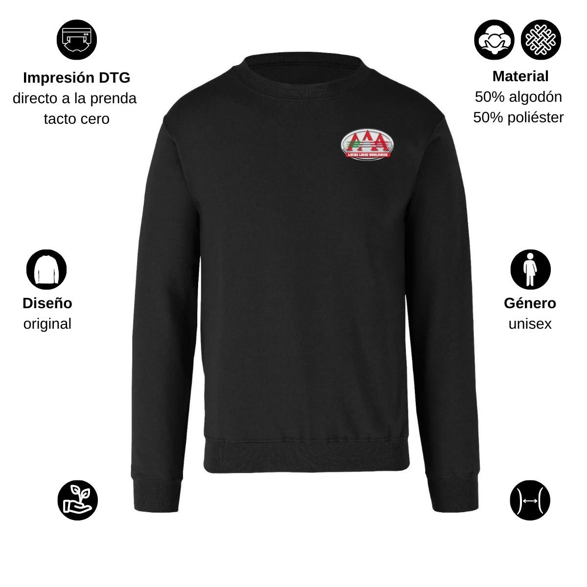 Sudadera Unisex Negro Personalizable Escudo