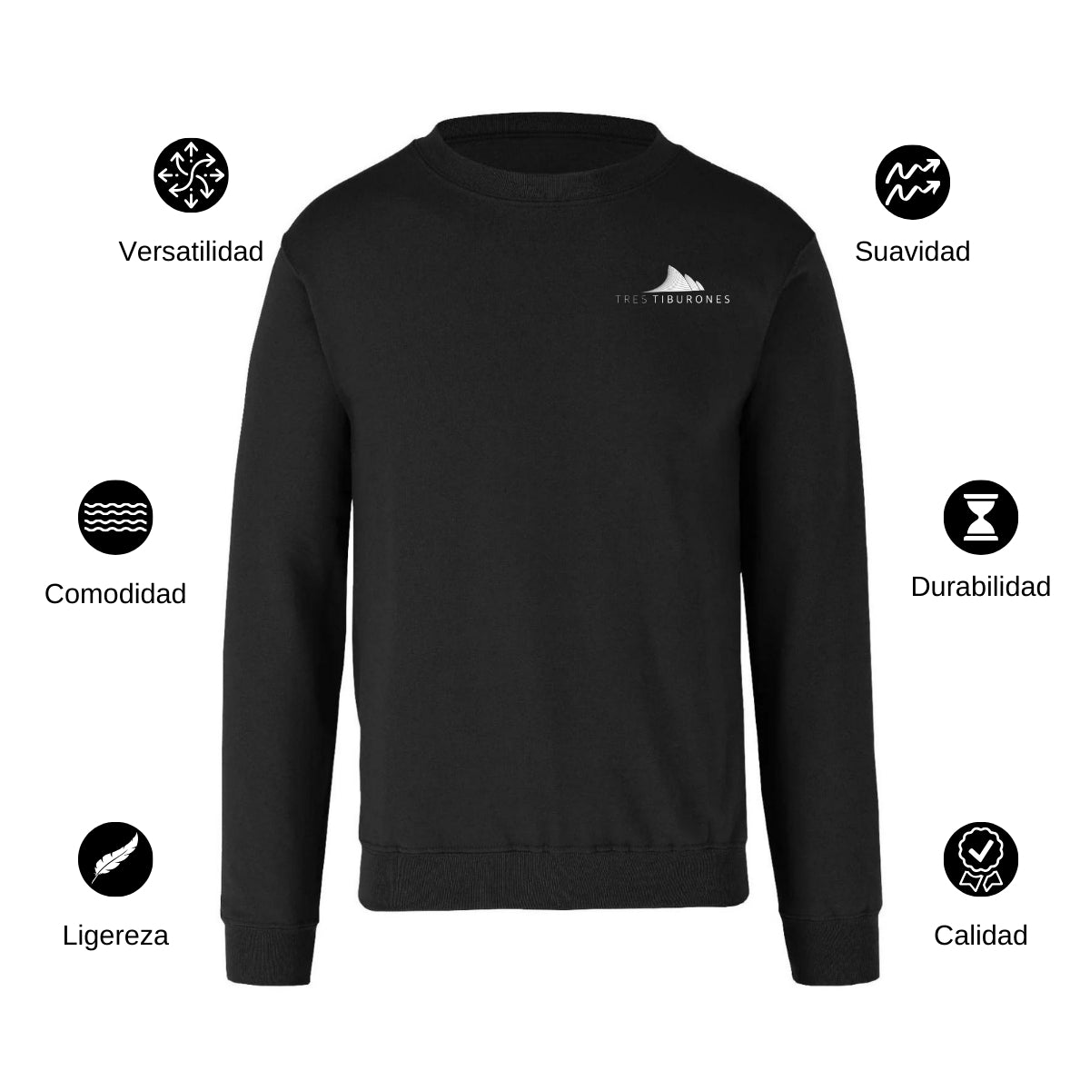 Sudadera Unisex Negro Personalizable Escudo