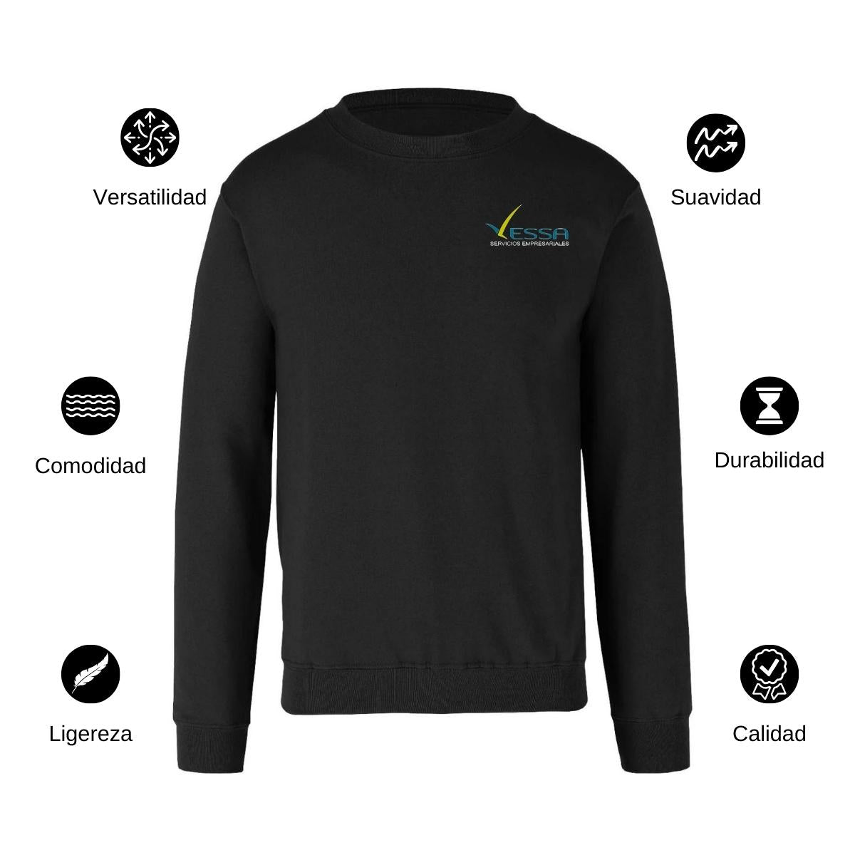 Sudadera Unisex Negro Personalizable Escudo