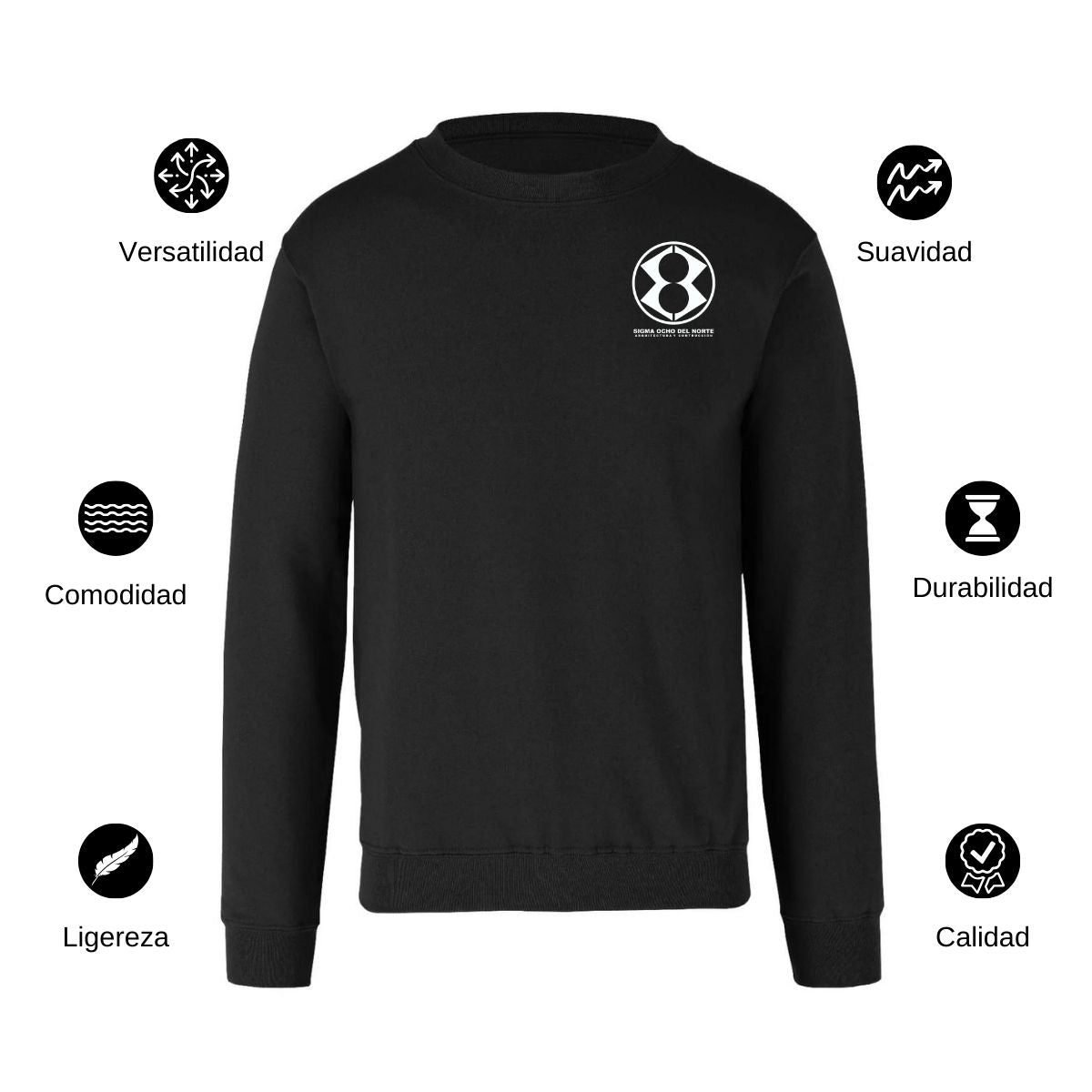 Sudadera Unisex Negro Personalizable Escudo