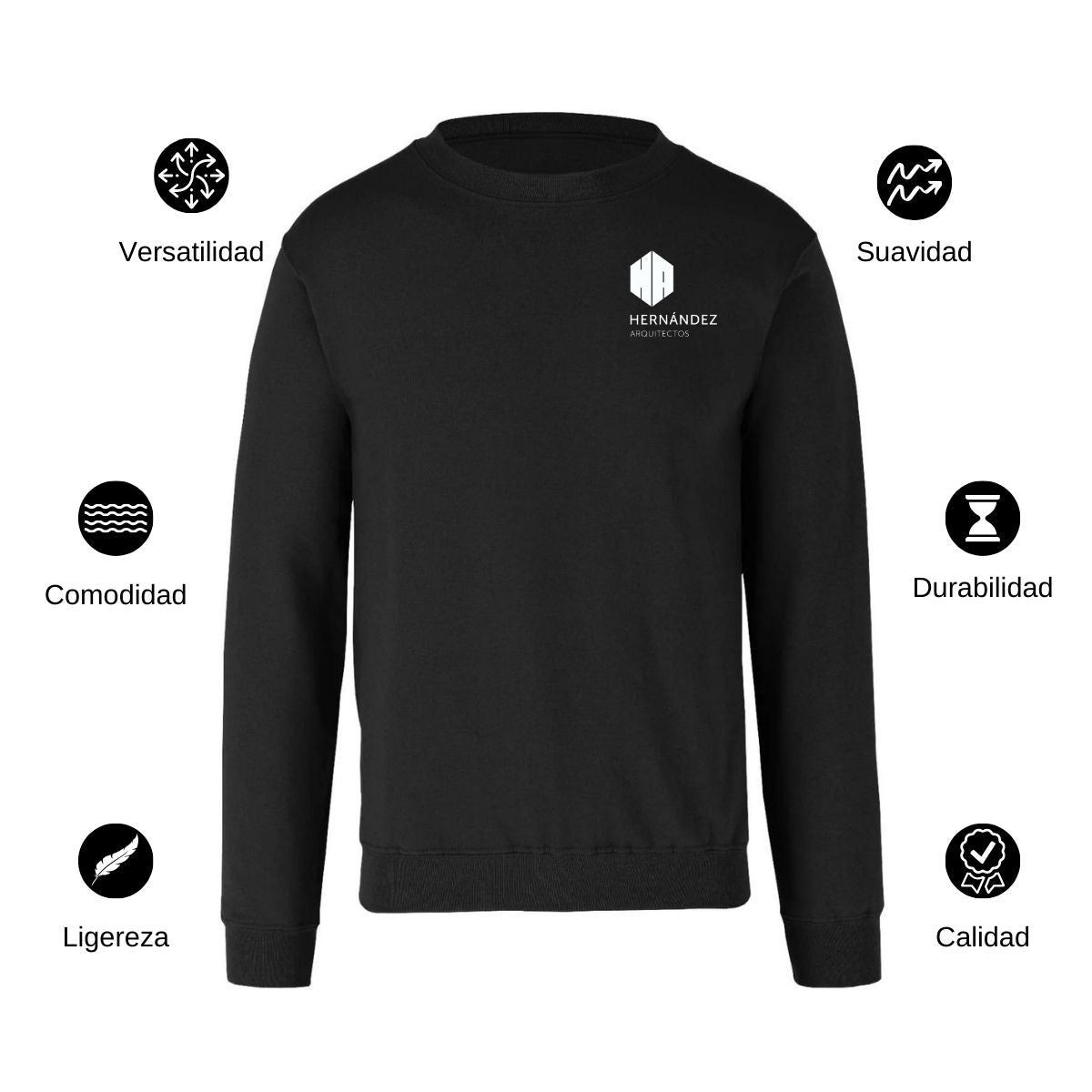 Sudadera Unisex Negro Personalizable Escudo
