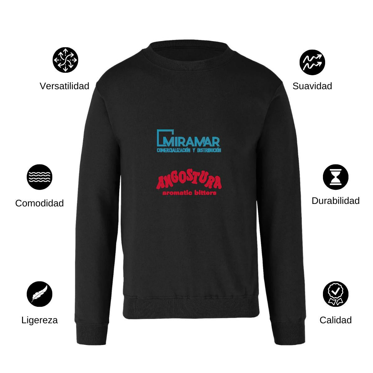 Sudadera Unisex Negro Personalizable Logo