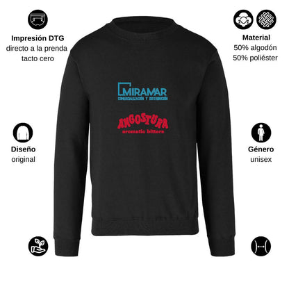 Sudadera Unisex Negro Personalizable Logo
