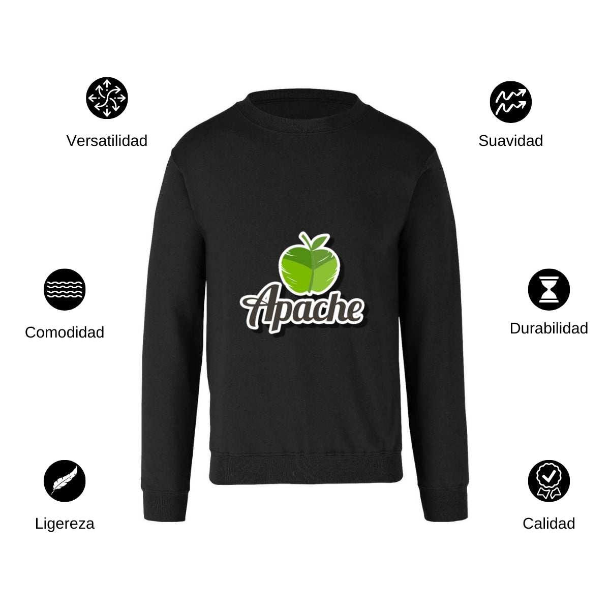 Sudadera Unisex Negro Personalizable Logo