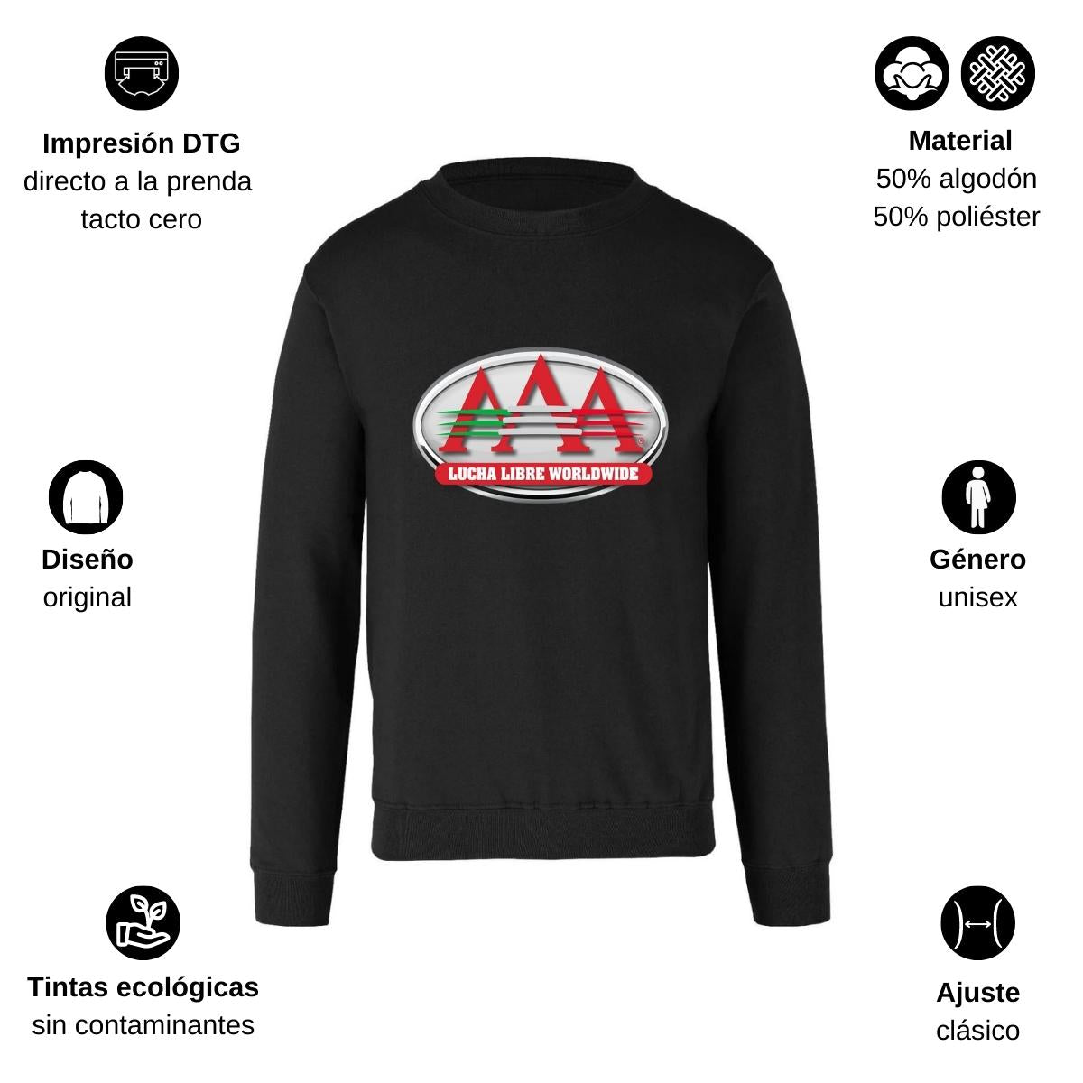 Sudadera Unisex Negro Personalizable Logo