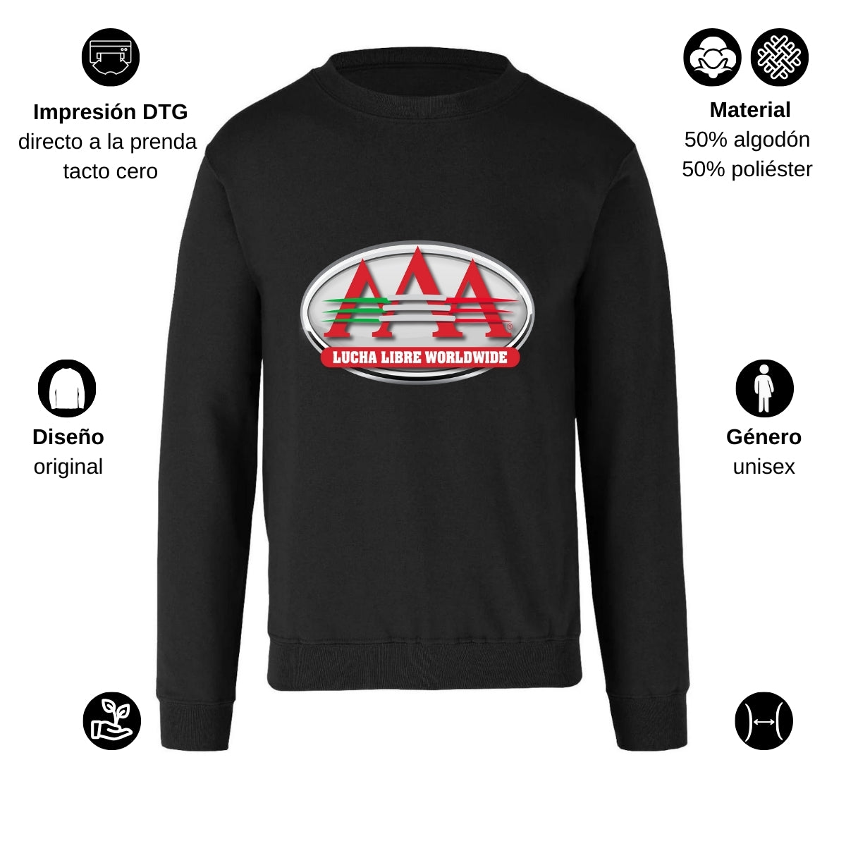 Sudadera Unisex Negro Personalizable Logo