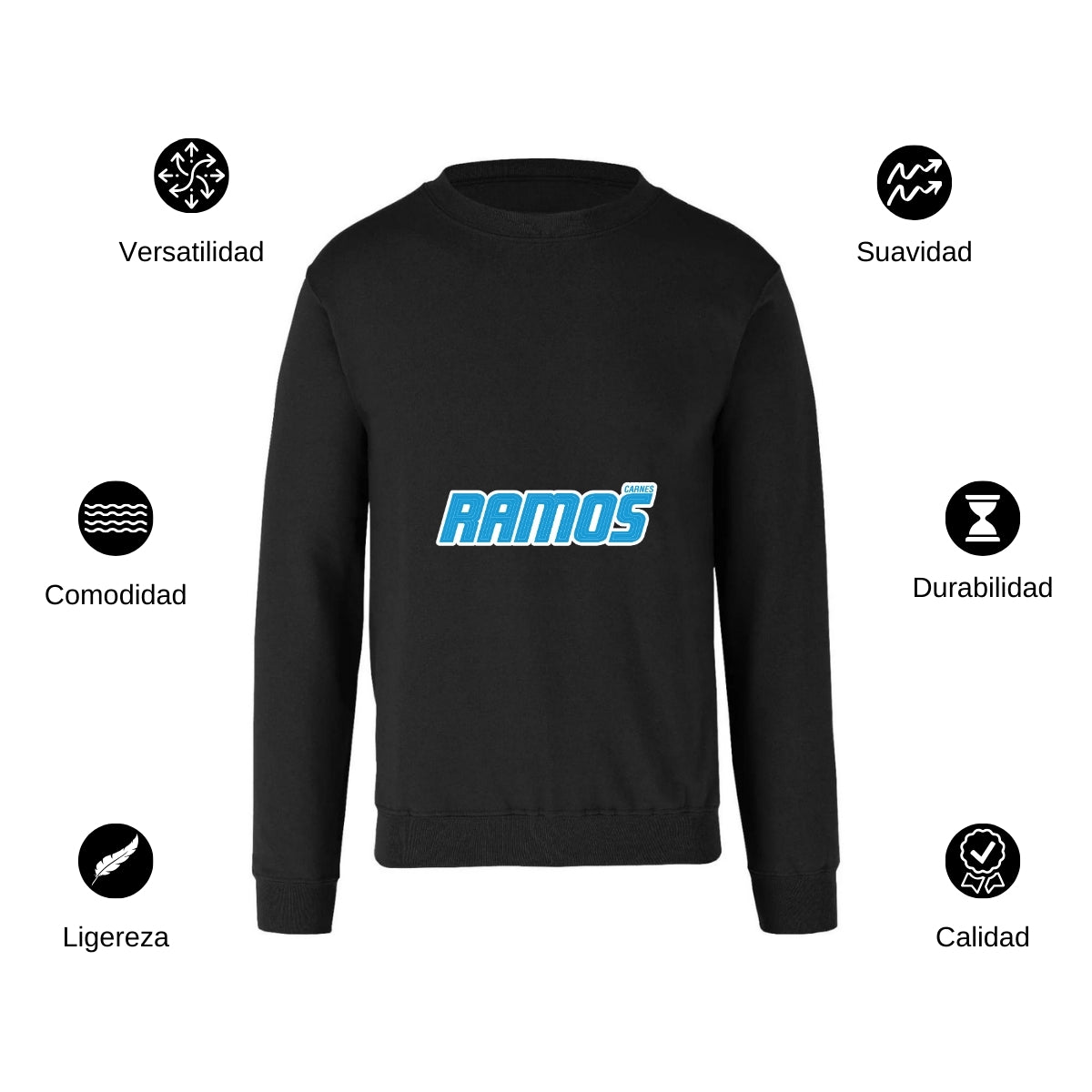 Sudadera Unisex Negro Personalizable Logo