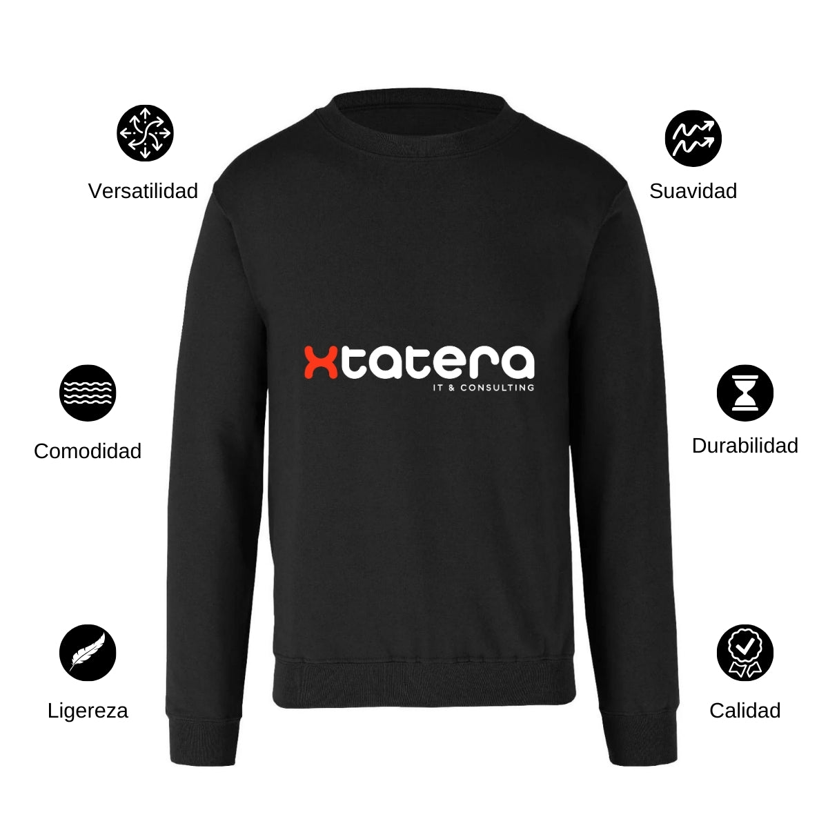 Sudadera Unisex Negro Personalizable Logo