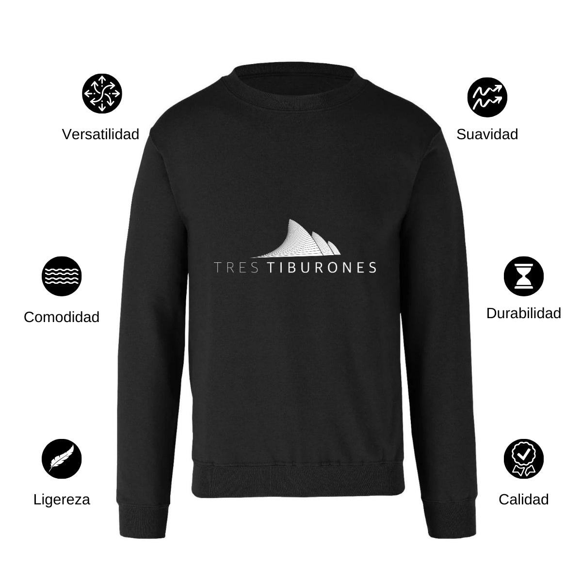 Sudadera Unisex Negro Personalizable Logo
