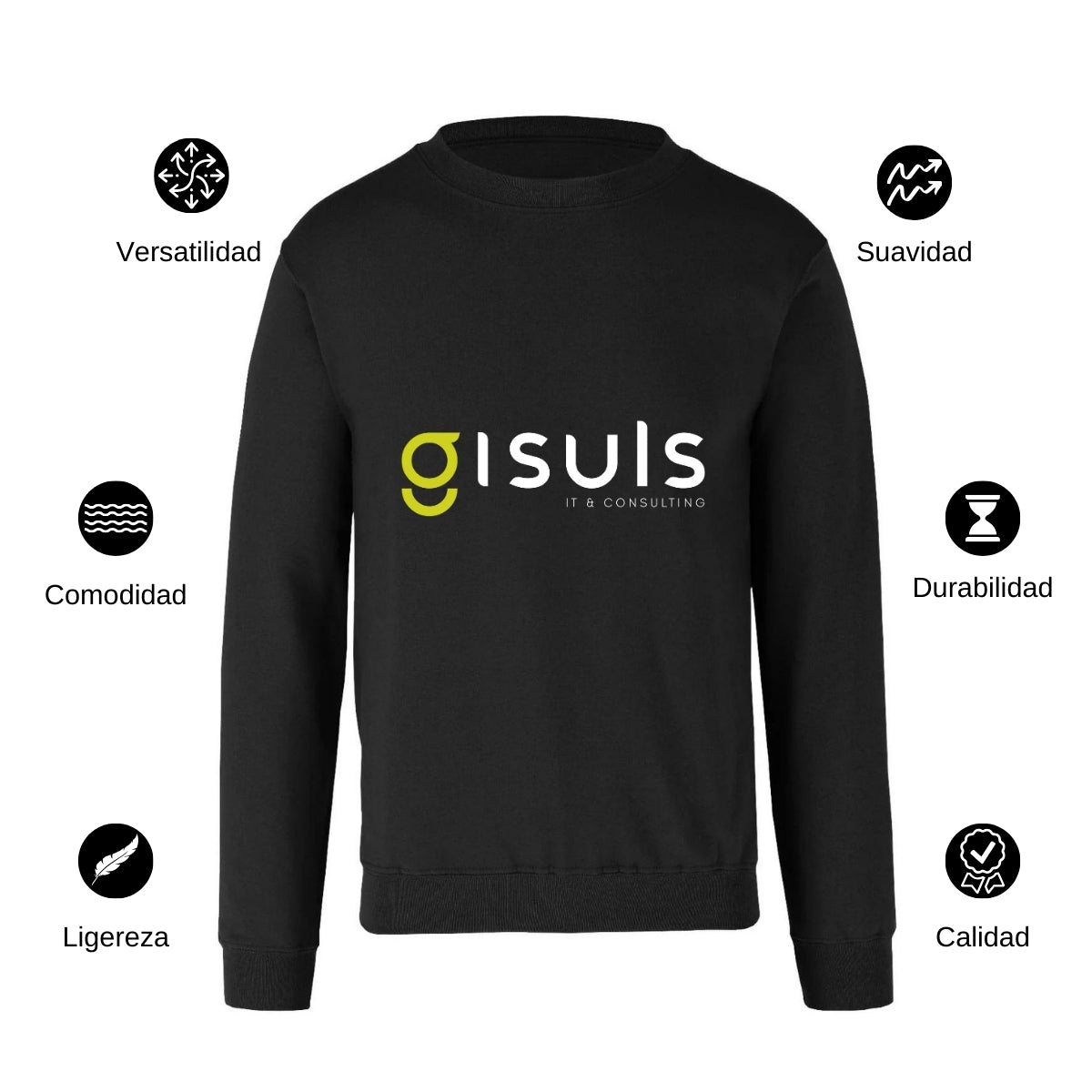 Sudadera Unisex Negro Personalizable Logo