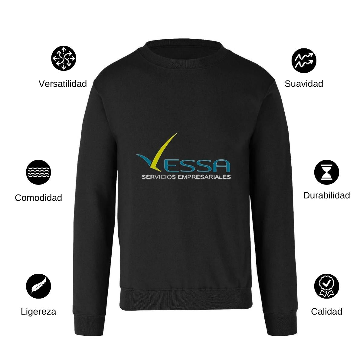 Sudadera Unisex Negro Personalizable Logo