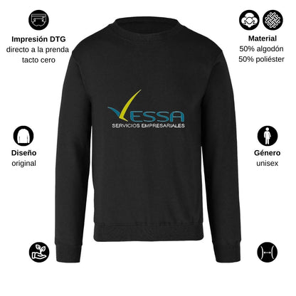 Sudadera Unisex Negro Personalizable Logo