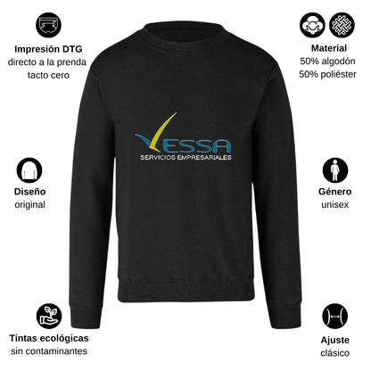 Sudadera Unisex Negro Personalizable Logo
