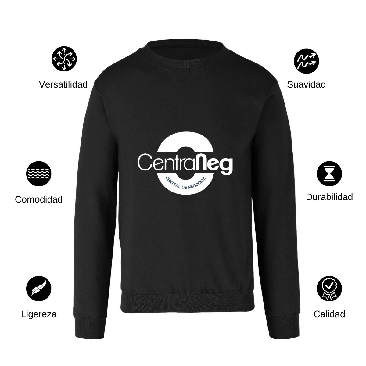 Sudadera Unisex Negro Personalizable Logo