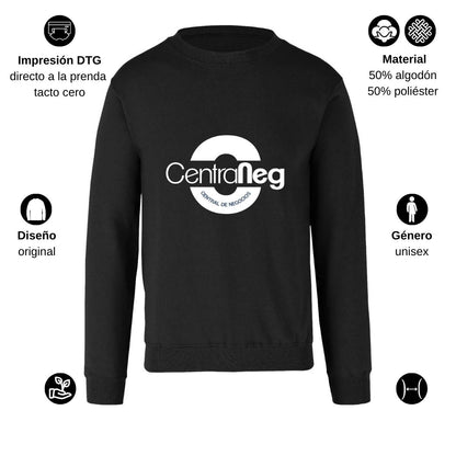 Sudadera Unisex Negro Personalizable Logo
