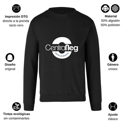 Sudadera Unisex Negro Personalizable Logo