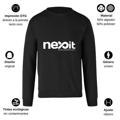 Sudadera Unisex Negro Personalizable Logo