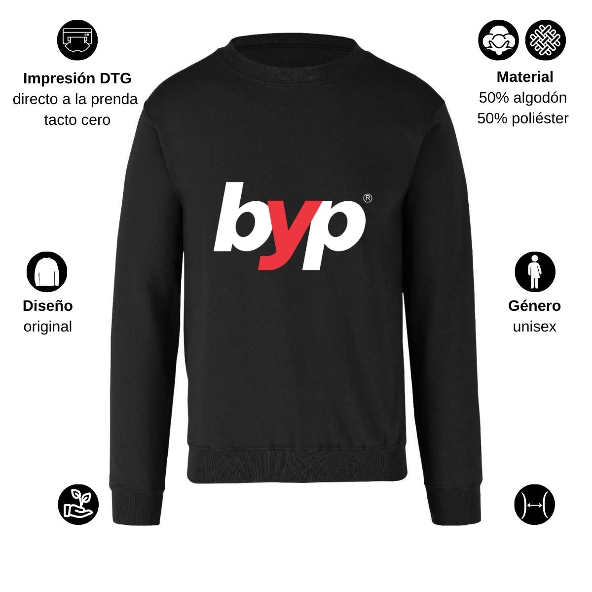 Sudadera Unisex Negro Personalizable Logo