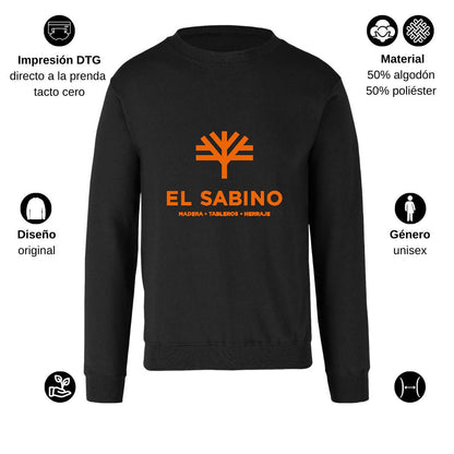 Sudadera Unisex Negro Personalizable Logo
