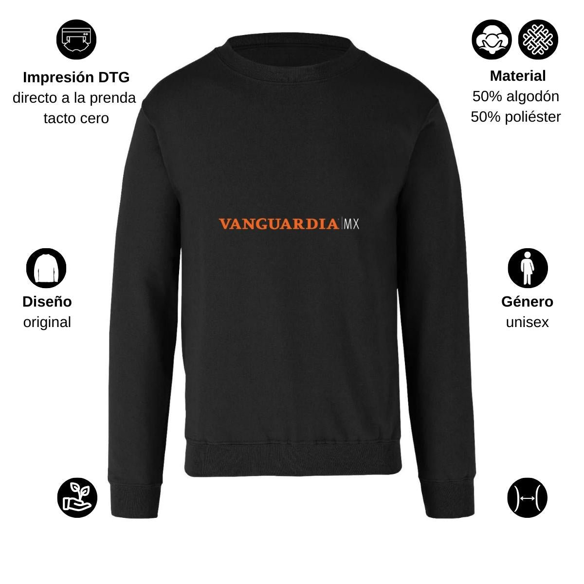 Sudadera Unisex Negro Personalizable Logo