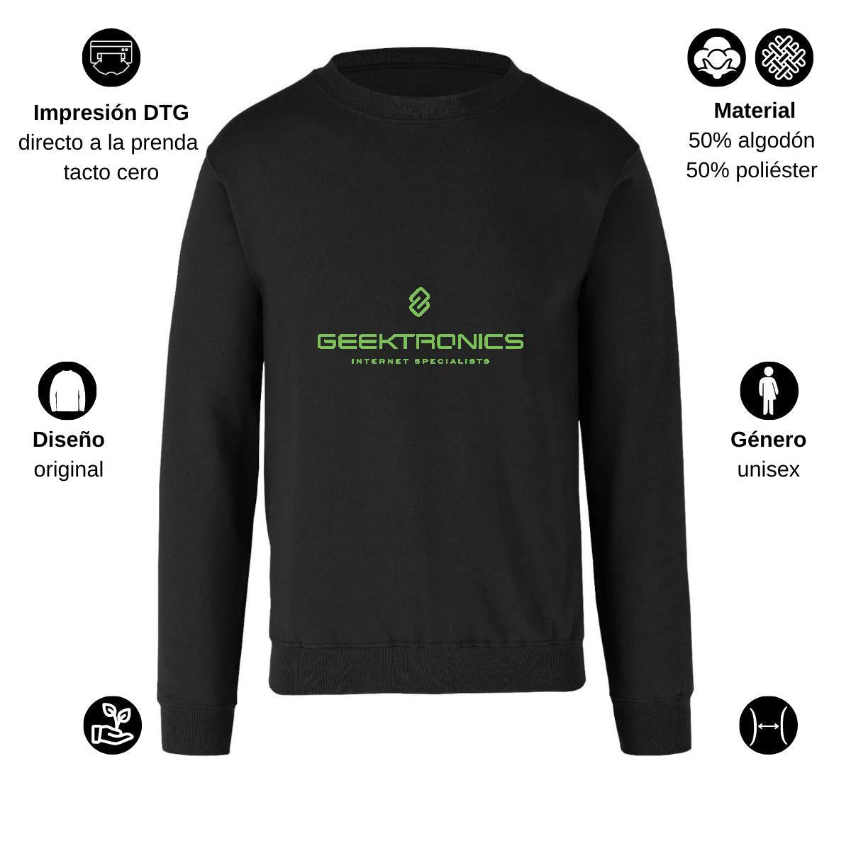 Sudadera Unisex Negro Personalizable Logo