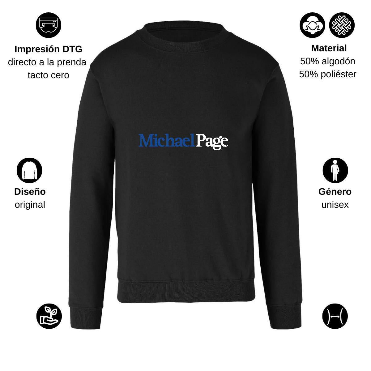 Sudadera Unisex Negro Personalizable Logo