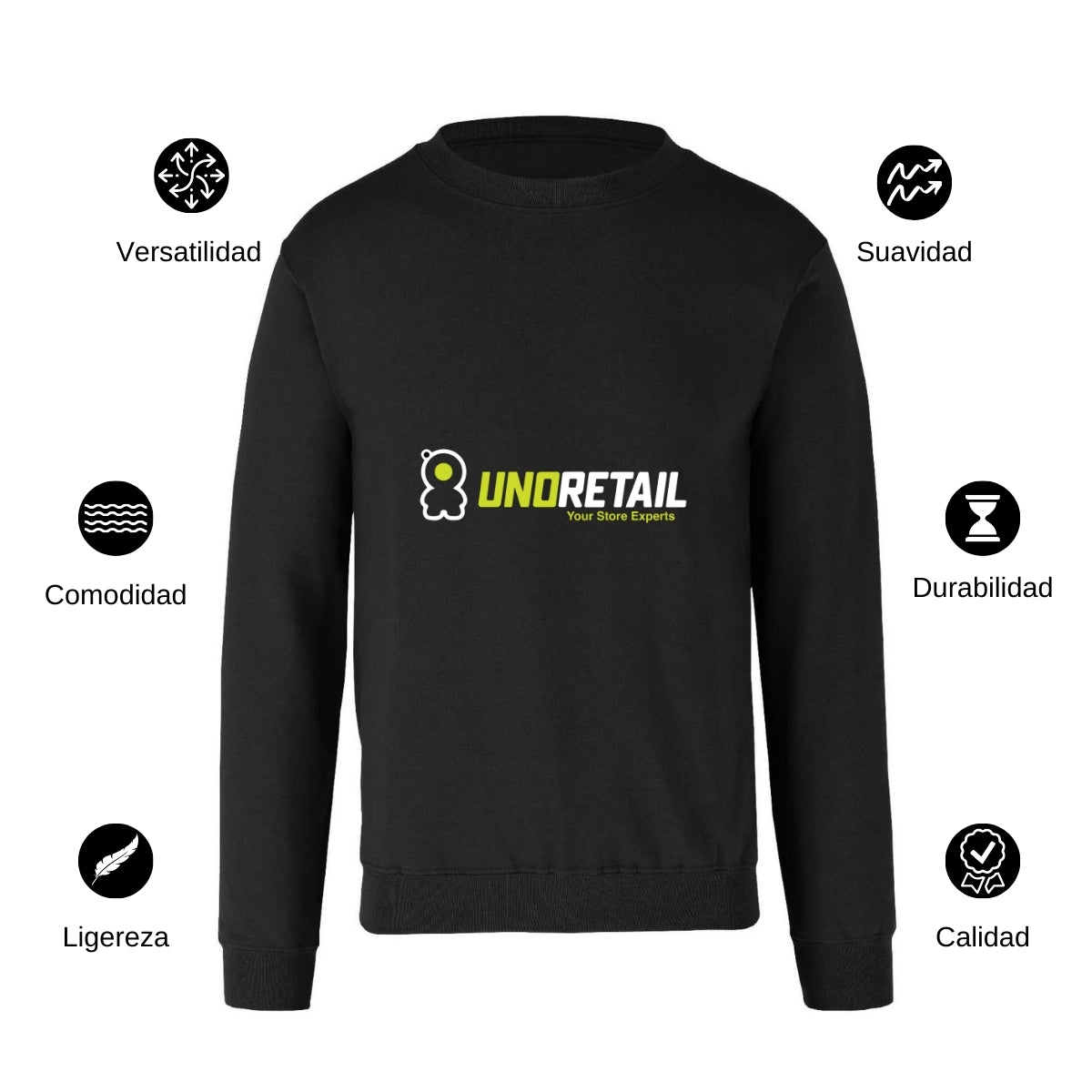 Sudadera Unisex Negro Personalizable Logo