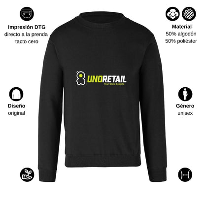Sudadera Unisex Negro Personalizable Logo