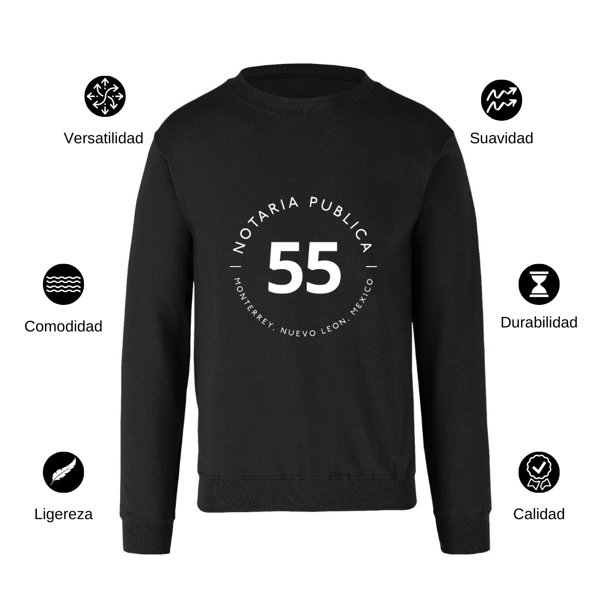 Sudadera Unisex Negro Personalizable Logo