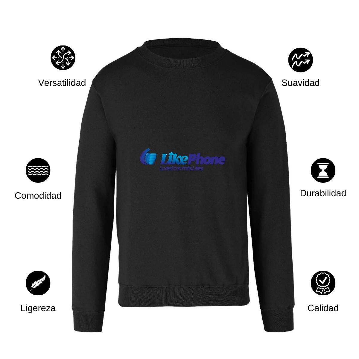 Sudadera Unisex Negro Personalizable Logo