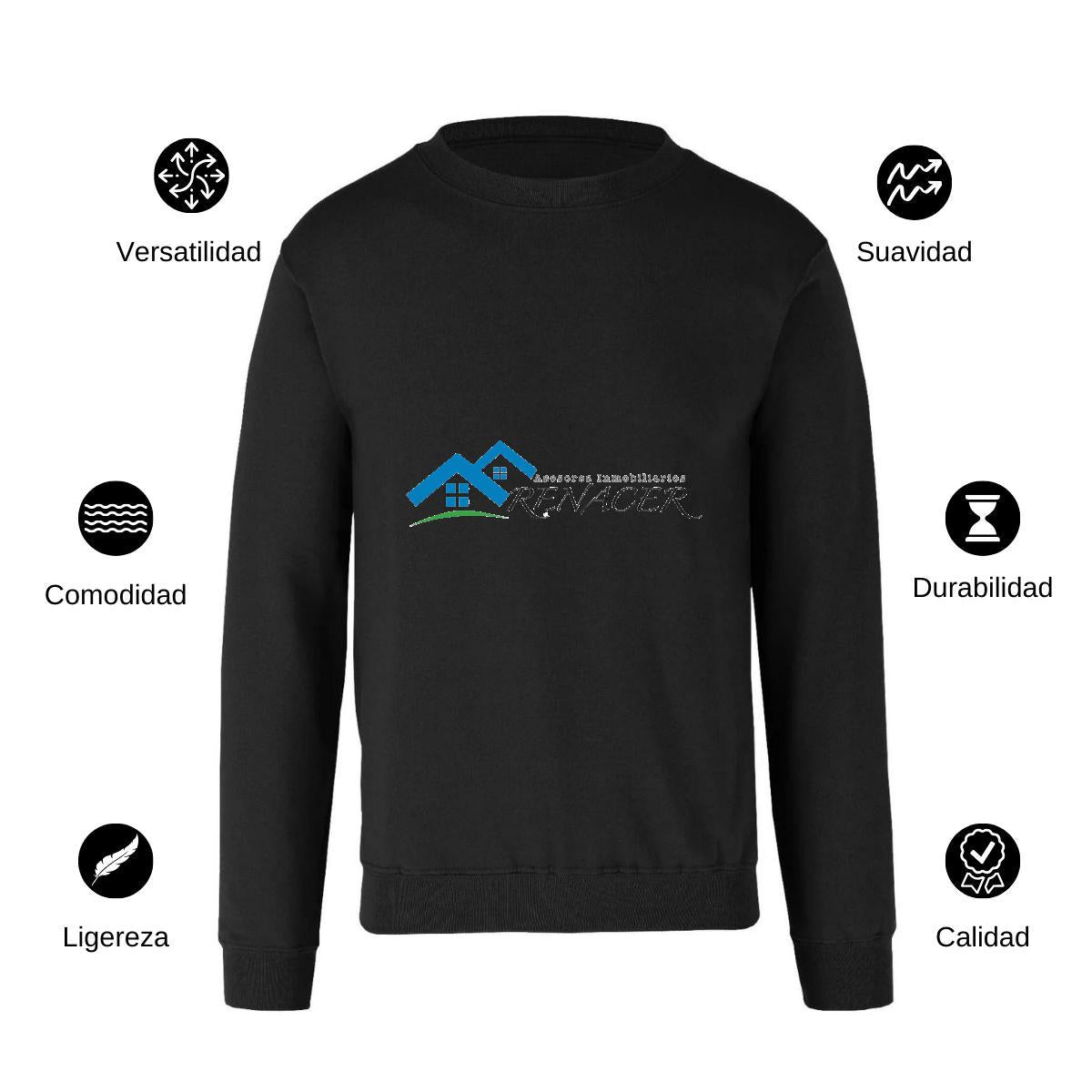 Sudadera Unisex Negro Personalizable Logo