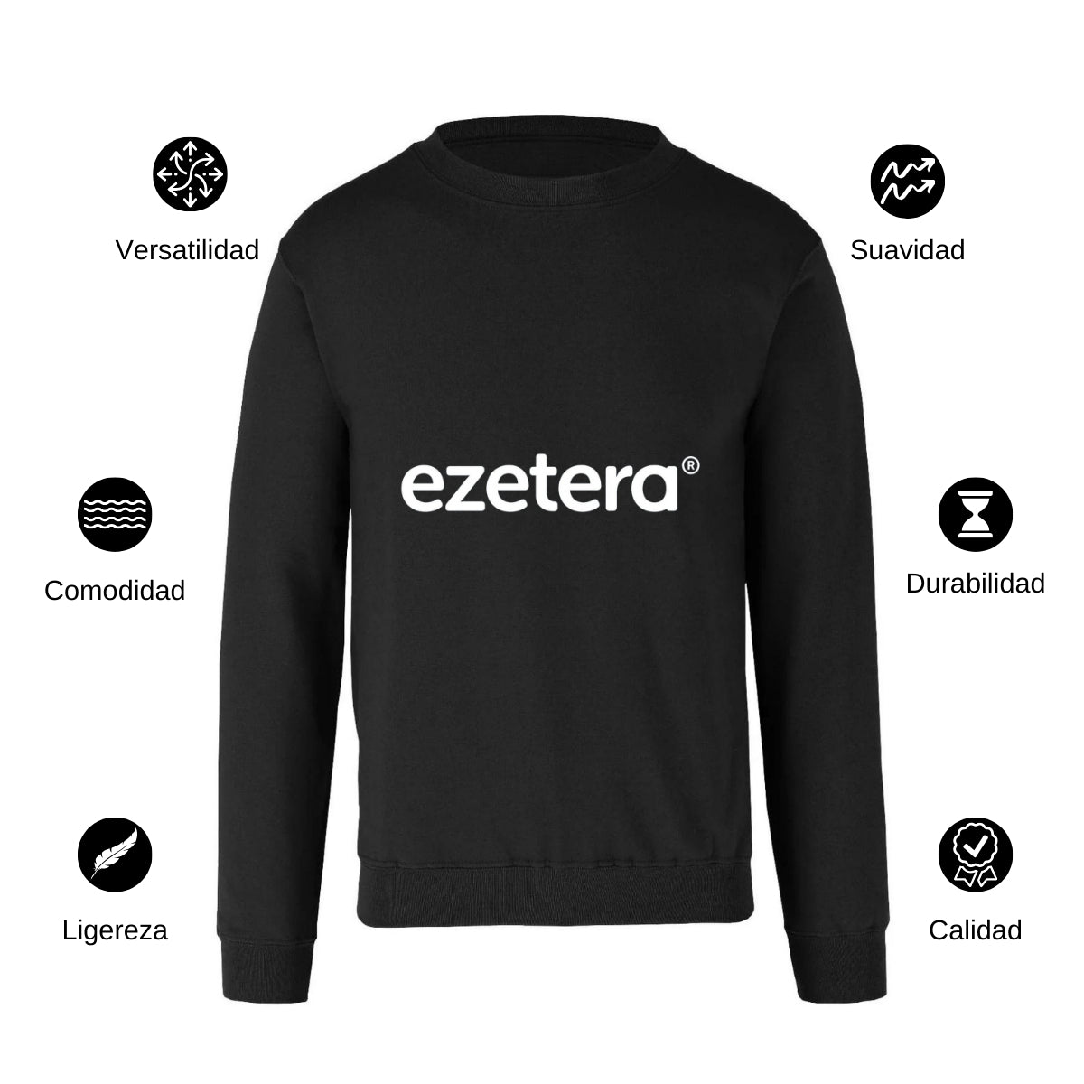 Sudadera Unisex Negro Personalizable Logo