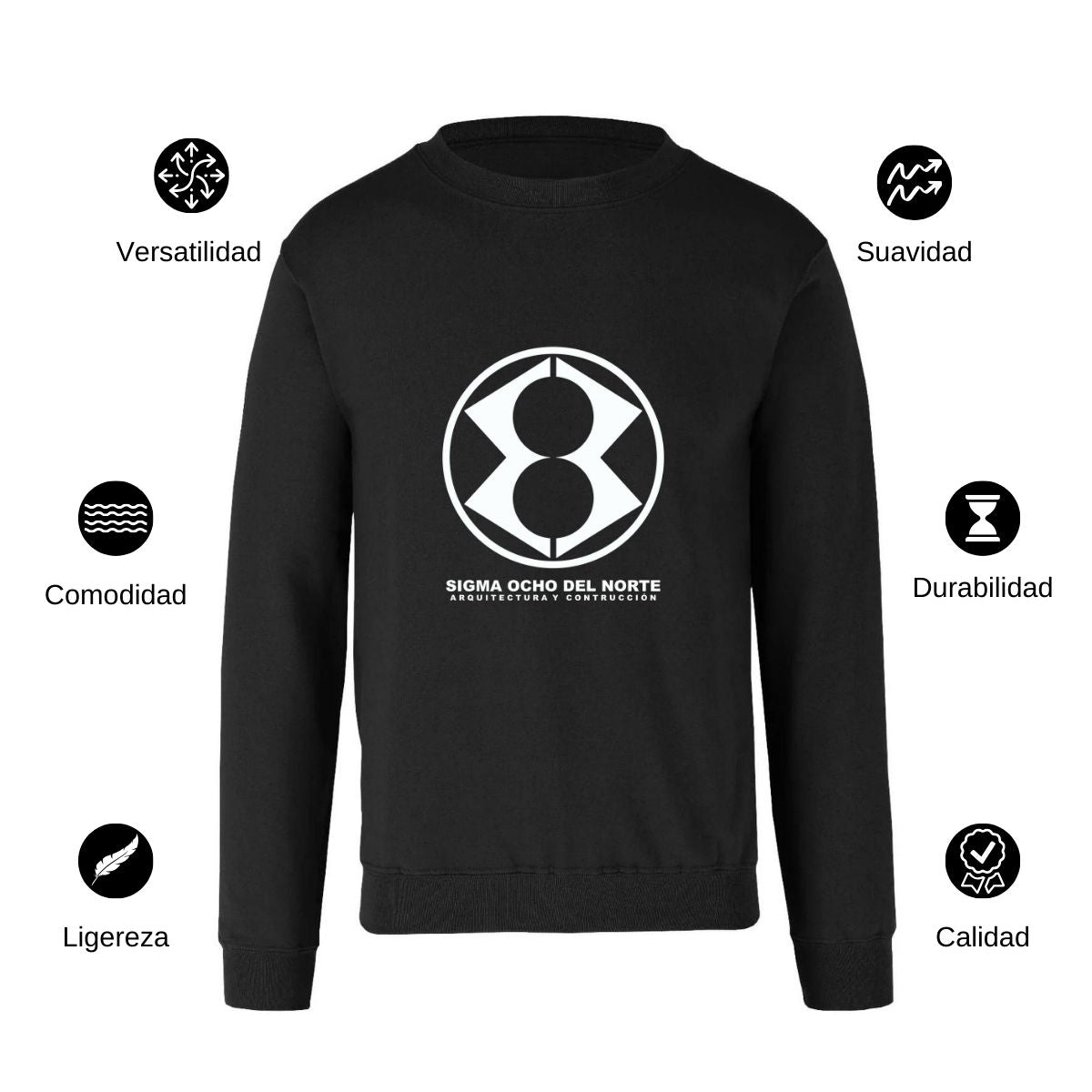 Sudadera Unisex Negro Personalizable Logo