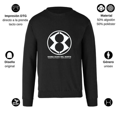 Sudadera Unisex Negro Personalizable Logo
