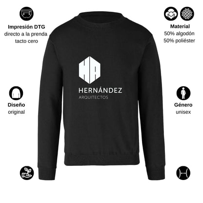 Sudadera Unisex Negro Personalizable Logo