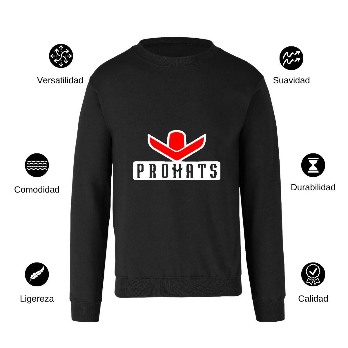 Sudadera Unisex Negro Personalizable Logo