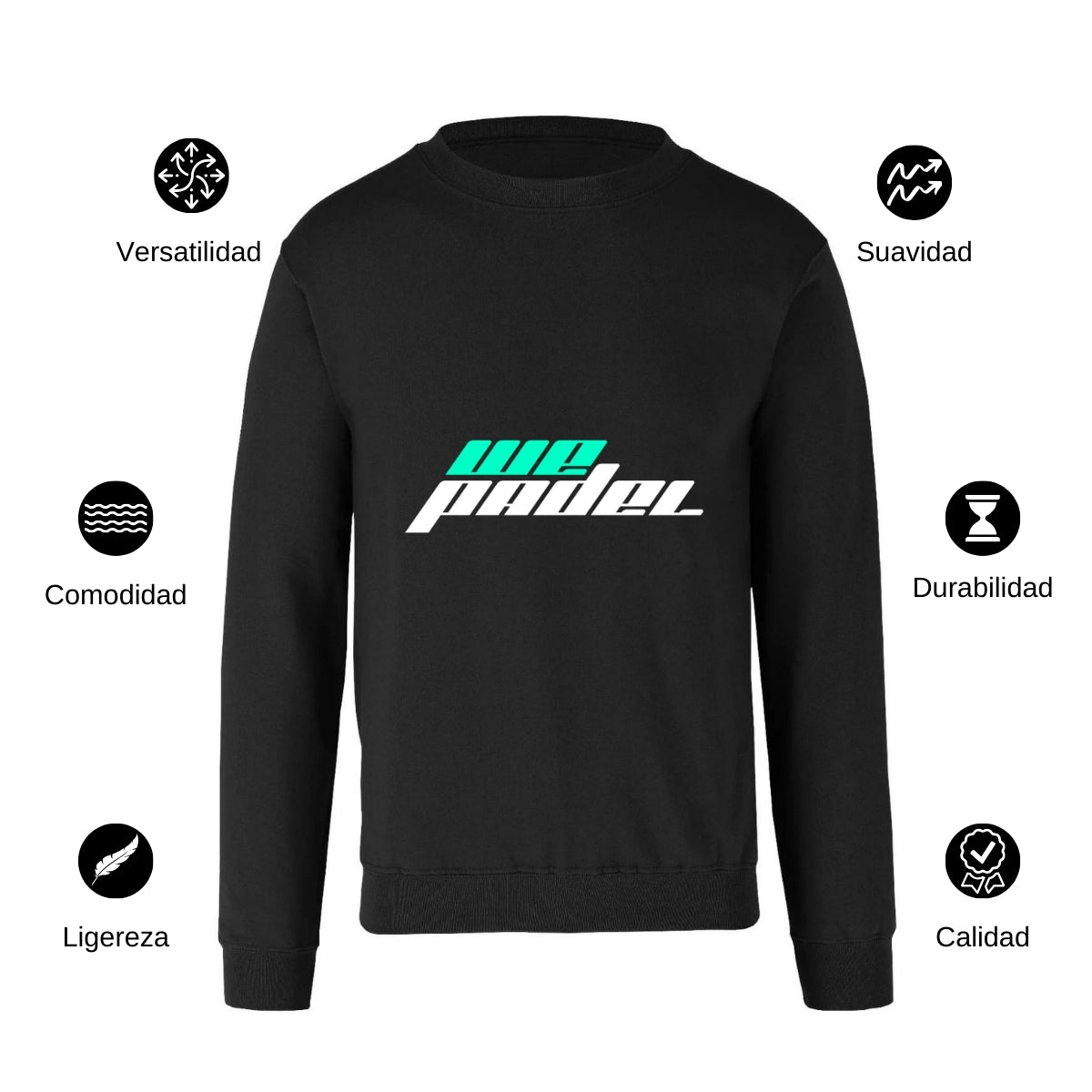 Sudadera Unisex Negro Personalizable Logo