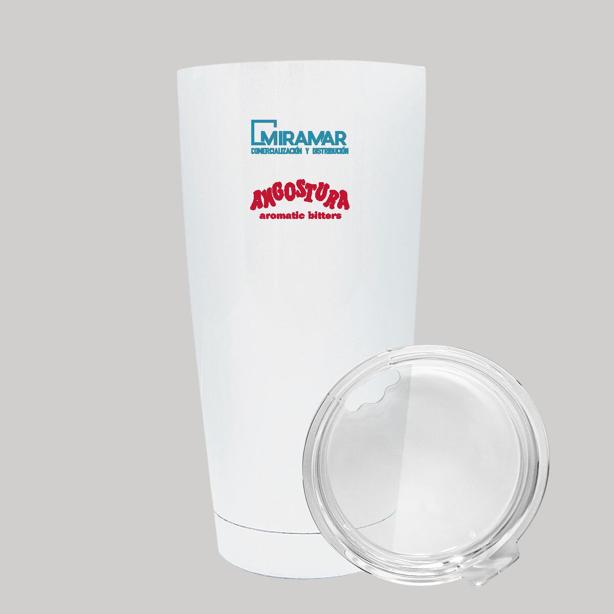 Termo Vaso Térmico 20 Oz Blanco Personalizable Logo