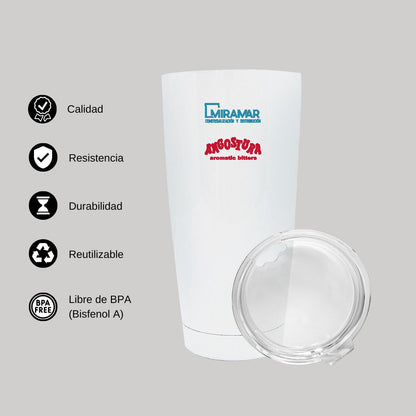 Termo Vaso Térmico 20 Oz Blanco Personalizable Logo