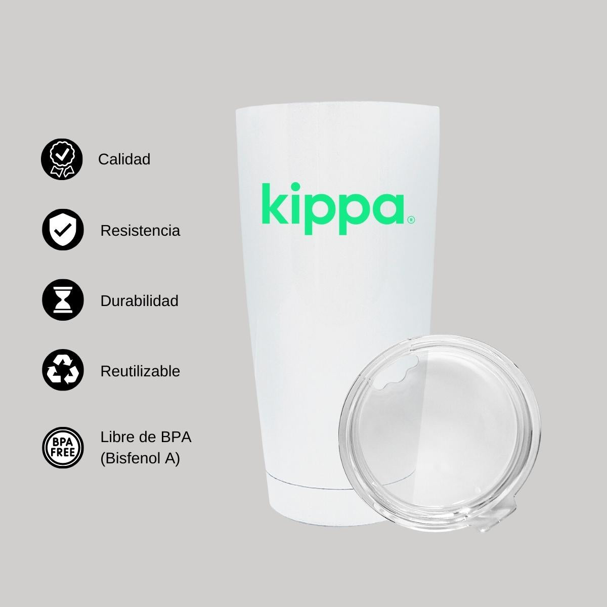 Termo Vaso Térmico 20 Oz Blanco Personalizable Logo
