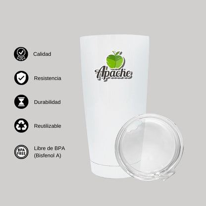 Termo Vaso Térmico 20 Oz Blanco Personalizable Logo