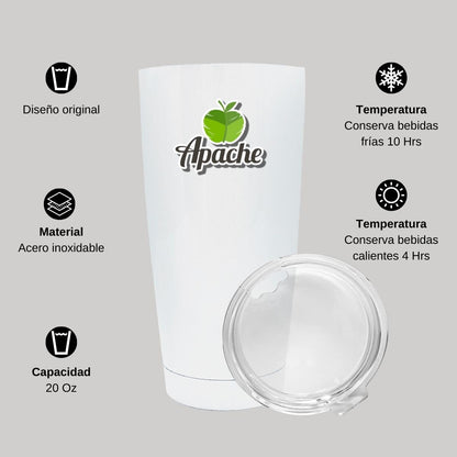 Termo Vaso Térmico 20 Oz Blanco Personalizable Logo