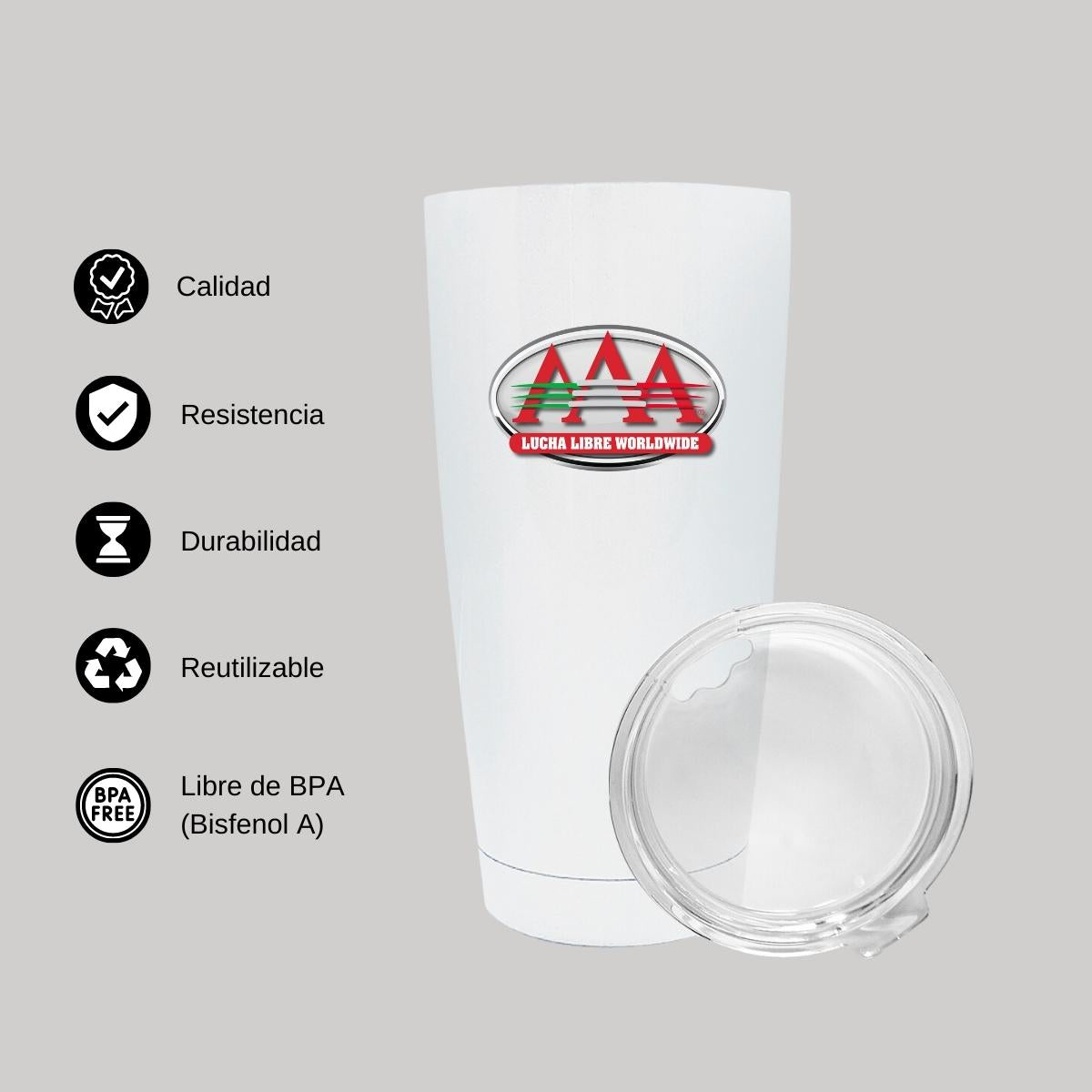 Termo Vaso Térmico 20 Oz Blanco Personalizable Logo