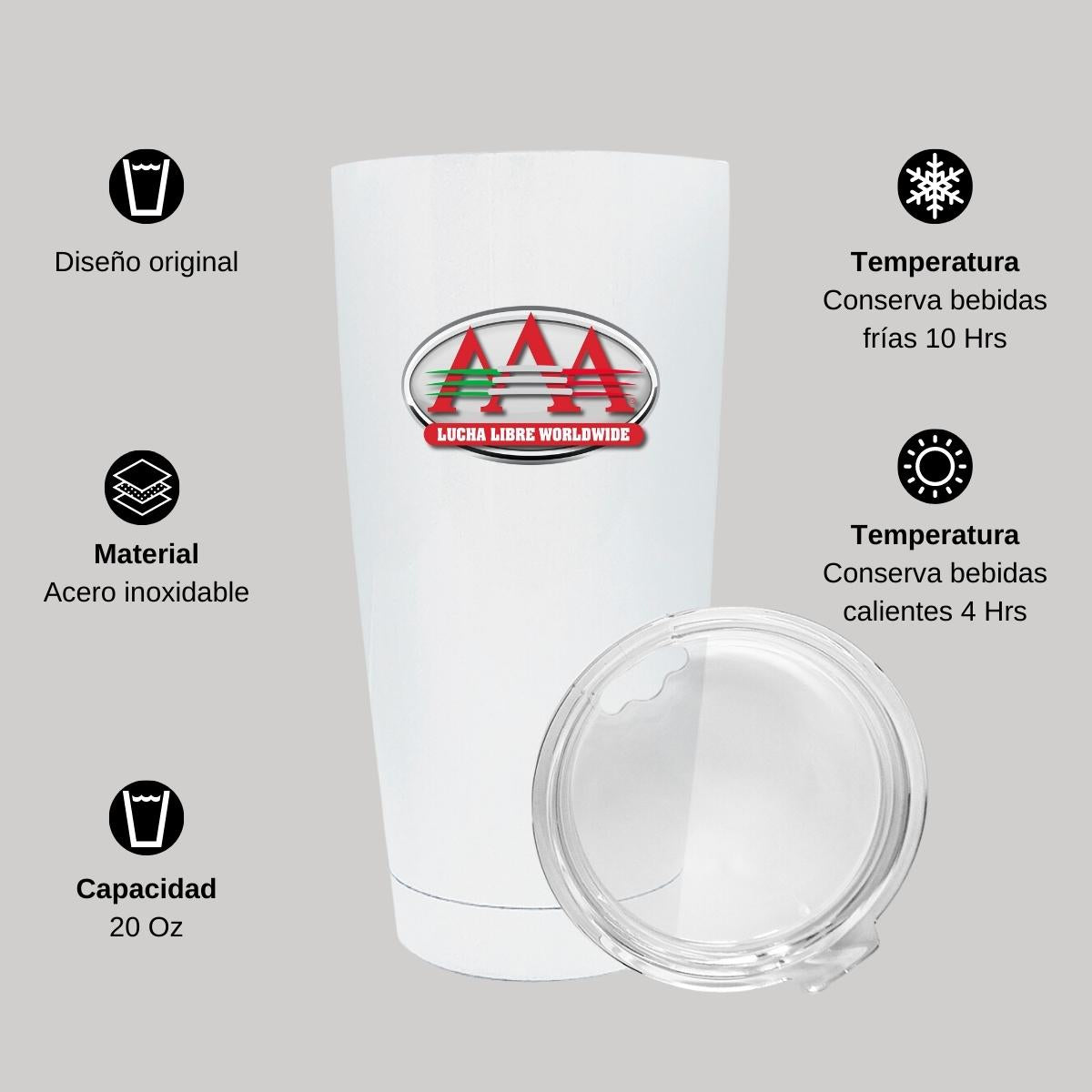 Termo Vaso Térmico 20 Oz Blanco Personalizable Logo